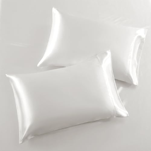 Ivory Satin Twin Fitted Sheet Set, 3-Piece