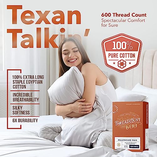 Luxury 100% Egyptian Cotton Pillowcase Set of 2