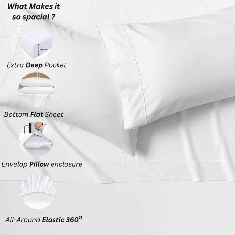 Queen 4-Piece Premium Egyptian Cotton Sheet Set