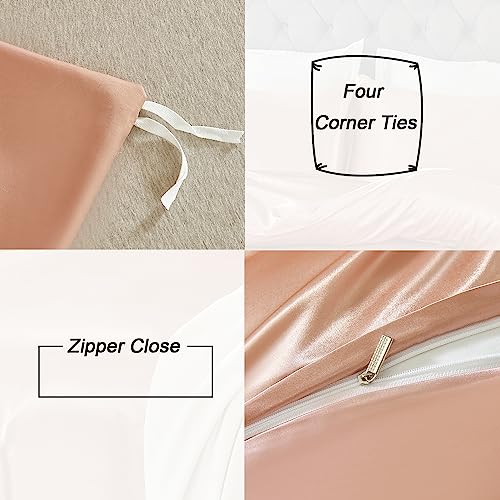 Satin Queen Duvet Cover Set - Ultra Soft 3 Piece