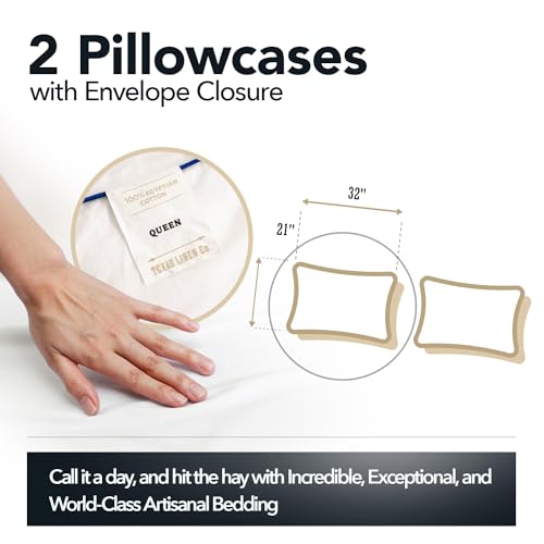 Luxury 100% Egyptian Cotton Pillowcases Set of 2