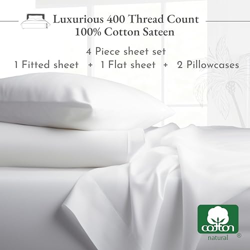 Luxury King Size Cotton Sateen Sheet Set