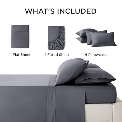 Luxury 100% Cotton Queen Sheet Set - Grey