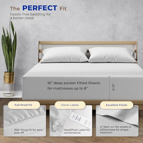 Luxury 100% Egyptian Cotton Queen Bed Sheet Set
