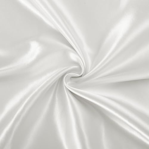 Ivory Satin Twin Fitted Sheet Set, 3-Piece