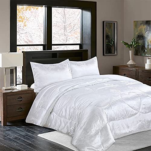 Luxury Satin Silk Queen Comforter Set 3 Piece