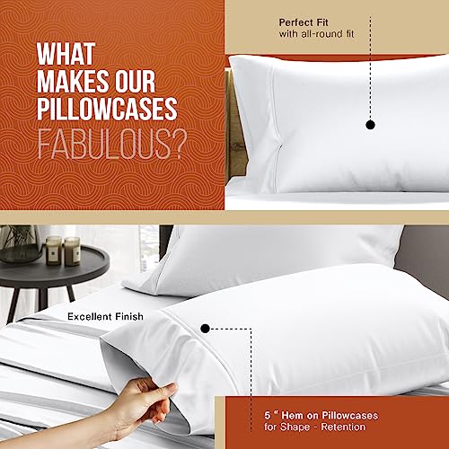 Luxury 100% Egyptian Cotton Pillowcase Set of 2
