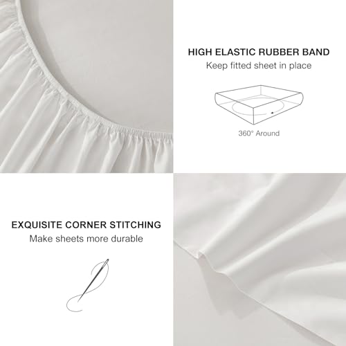 Levoo 100% Egyptian Cotton King Sheet Set