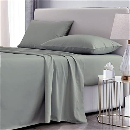 Giza Egyptian Cotton King Sheet Set - Silver Gray
