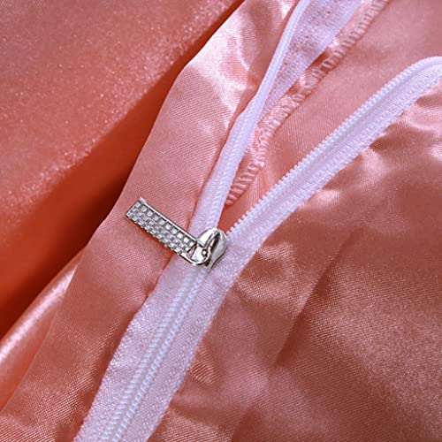 Luxury Pink Satin Queen Bedding Set