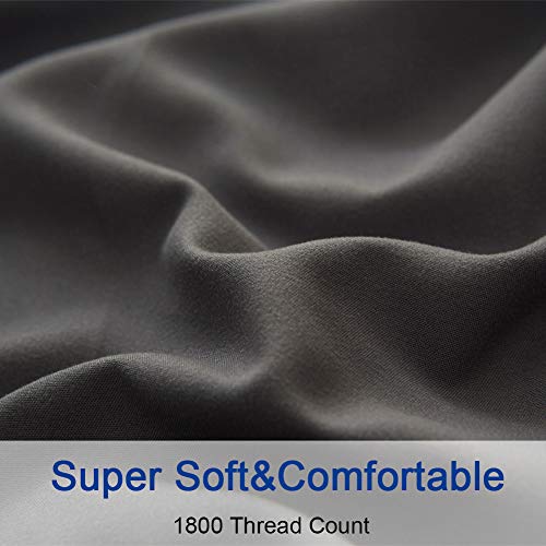 Luxury 4-Piece King Bed Sheet Set - Dark Grey