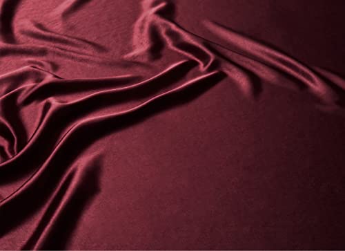 Luxurious 7-Piece Maroon Satin King Bed Set