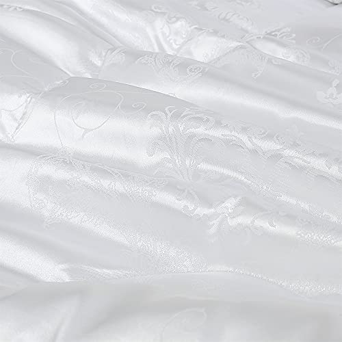 Luxury Satin Silk Queen Comforter Set 3 Piece