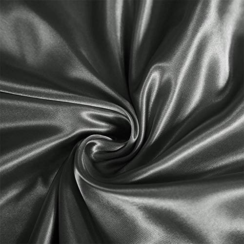 Luxury Grey Satin 6-Piece King Bedding Set