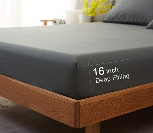 Luxury 4-Piece King Bed Sheet Set - Dark Grey
