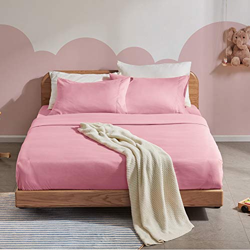 Kids Queen Bed Sheet Set - Ballet Pink 4-Piece