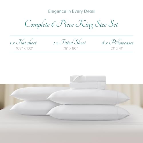 Carressa Luxury Egyptian Cotton King Bed Sheet Set