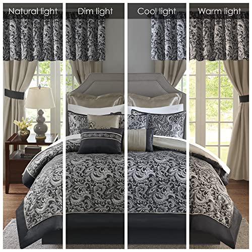 Brystol 24-Piece Cal King Faux Silk Bedding Set