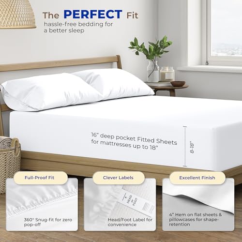Luxury 100% Egyptian Cotton Queen Sheet Set
