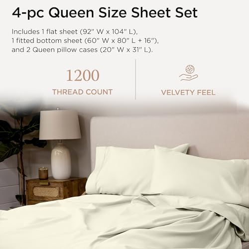 Luxury 100% Supima Cotton Queen Bed Sheet Set