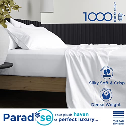 Luxury Egyptian Cotton Queen Fitted Sheet - White