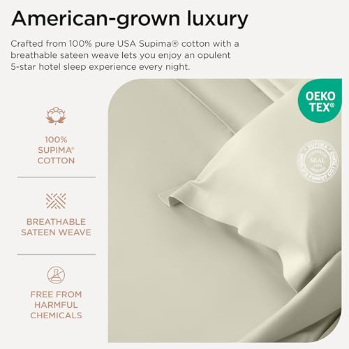 Luxury 100% Supima Cotton Queen Bed Sheet Set