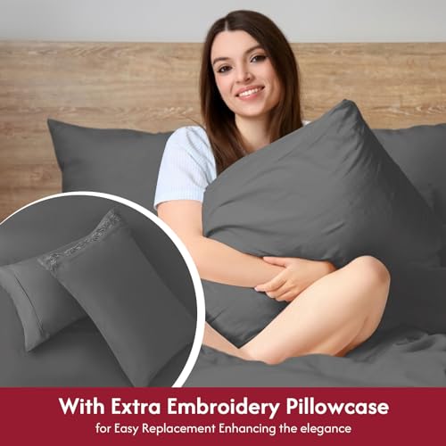 LONAVA Twin Luxury Microfiber Sheet Set - Gray