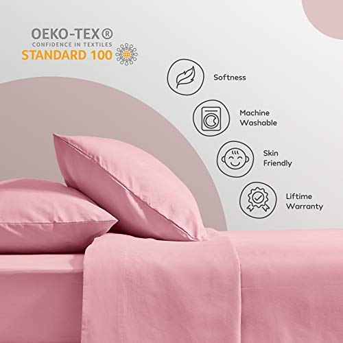 Kids Queen Bed Sheet Set - Ballet Pink 4-Piece
