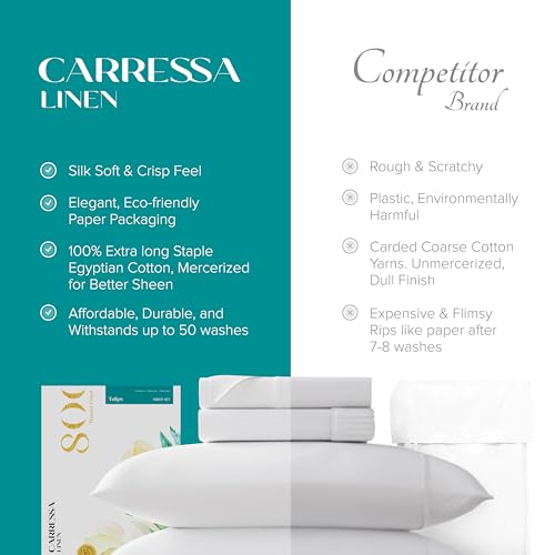 Carressa Luxury Egyptian Cotton King Bed Sheet Set