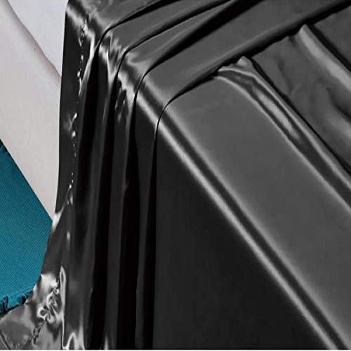 Niagara Black Satin Queen Bed Sheet Set