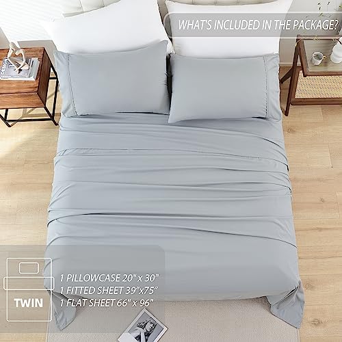 Cooling Twin Bed Sheet Set - Silky Soft 3 Piece
