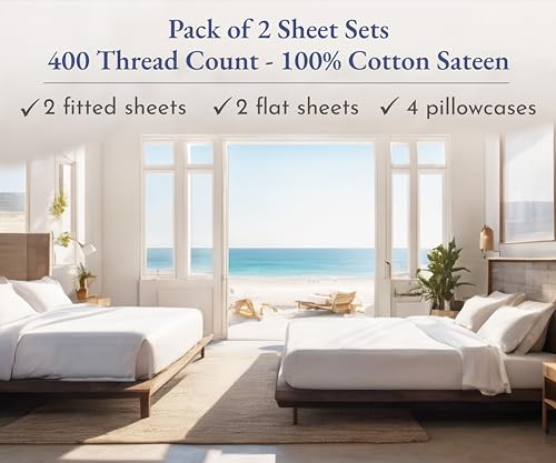 California Design Den 2-Pack Queen Cotton Bed Sheets