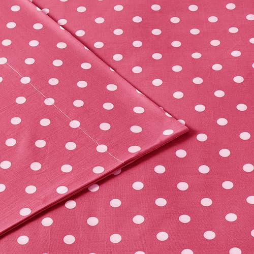 Hot Pink Polka Dot Twin Sheet Set for Kids