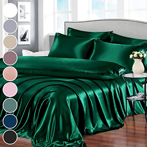 Luxurious 7-Piece Satin Queen Bed Set