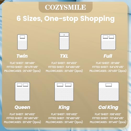 CozySmile Cooling Full Sheet Set - Sky Blue