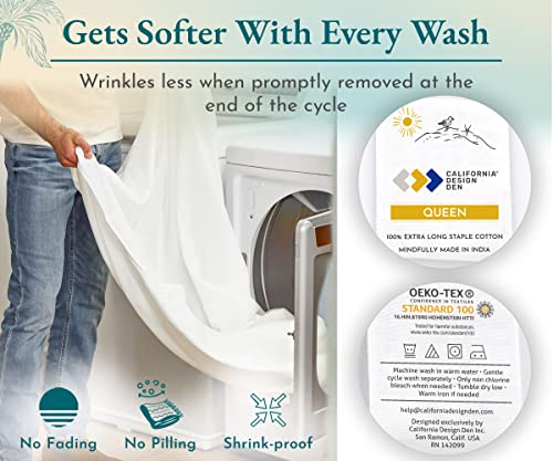 Luxury 500 Thread Count Striped Cotton Queen Sheets