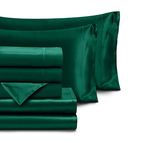 Luxurious 7-Piece Satin Queen Bed Set