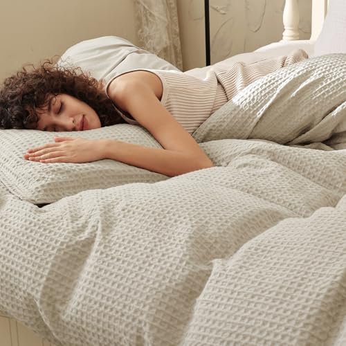 Ultra Soft Waffle Duvet Cover Set, Queen Size