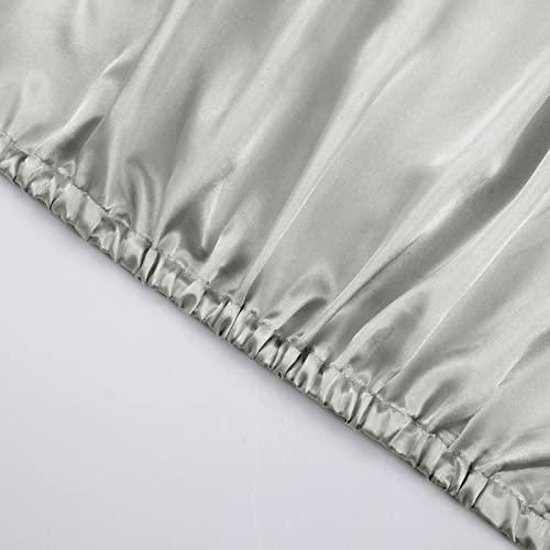Queen Light Gray Silk Satin Fitted Sheet