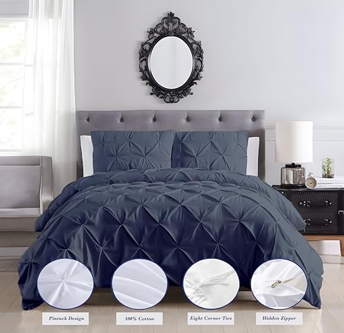 Green Luxury Pintuck Duvet Cover Set - King