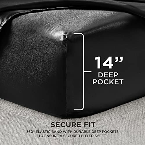 Juicy Couture Twin Satin Bed Sheet Set - Black