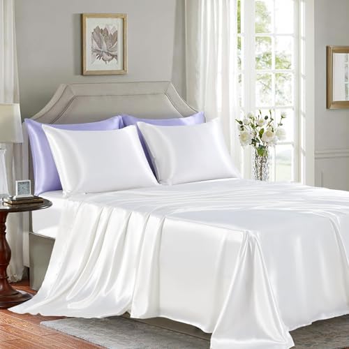 Luxury Satin Queen Bed Sheet Set - 4 Pieces