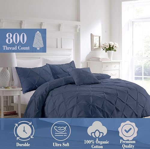 Green Luxury Pintuck Duvet Cover Set - King