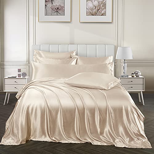 Luxury 7-Piece Satin Queen Bed Sheets Set