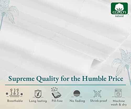 Luxury 500 Thread Count Striped Cotton Queen Sheets