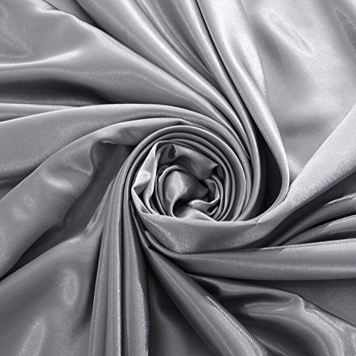 Silky Soft Grey Satin Queen Bed Set