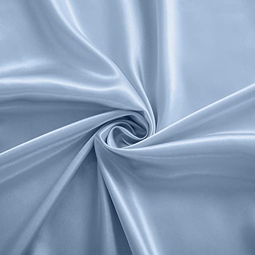 Baby Blue Satin Twin Bed Sheet Set