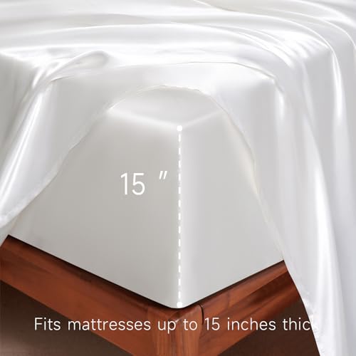 Luxury Satin Queen Bed Sheet Set - 4 Pieces
