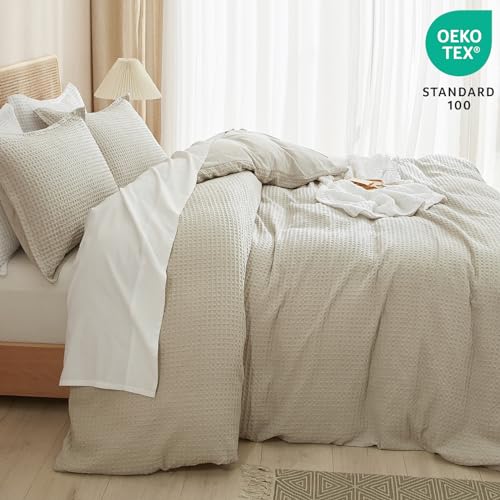 Ultra Soft Waffle Duvet Cover Set, Queen Size