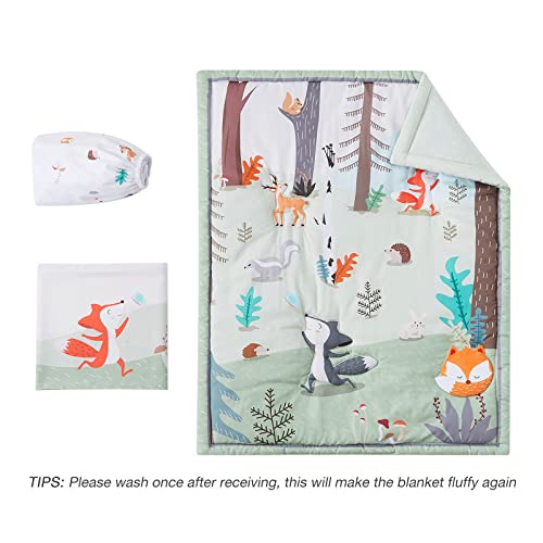 Woodland Animal 3-Piece Crib Bedding Set